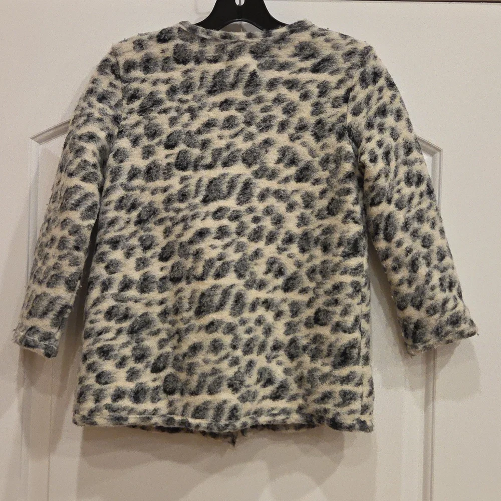 Zara Leopard Print Coat Jacket Size 7-8Y